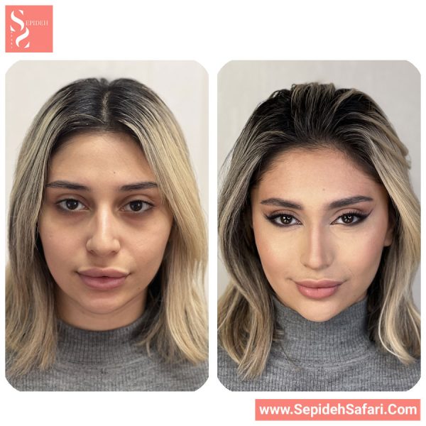 نمونه کار میکاپ لایت با تصاویر قبل و بعد آرایش لایت توسط سپیده صفری