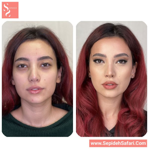 نمونه کار میکاپ مجلسی شیک با تصاویر قبل و بعد آرایش مجلسی شیک توسط سپیده صفری